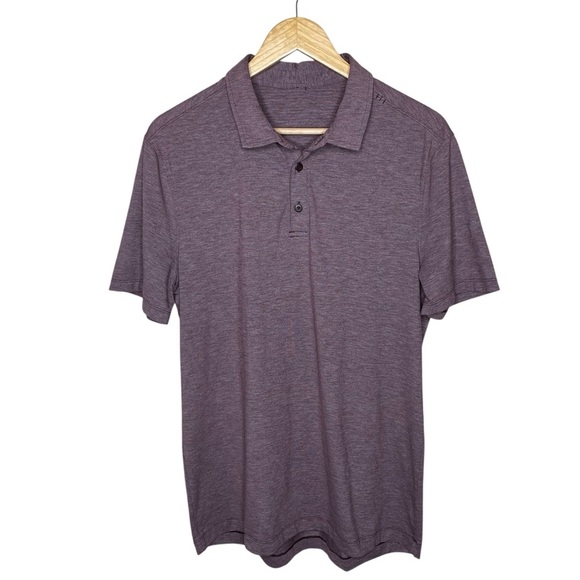 lululemon Men’s Evolution Short Sleeve Polo Heathered Purple Taupe Large - Picture 4 of 16